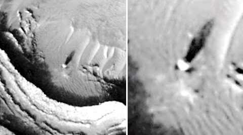 This Mars Orbiter Accidentally Spotted Something Massive Casting A Shadow On The Surface Of Mars