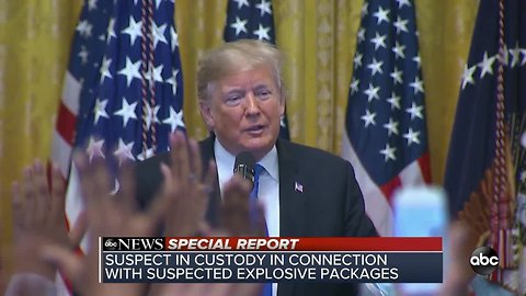 President Trump addresses the arrest of suspect in connection with suspected explosive packages | SPECIAL REPORT