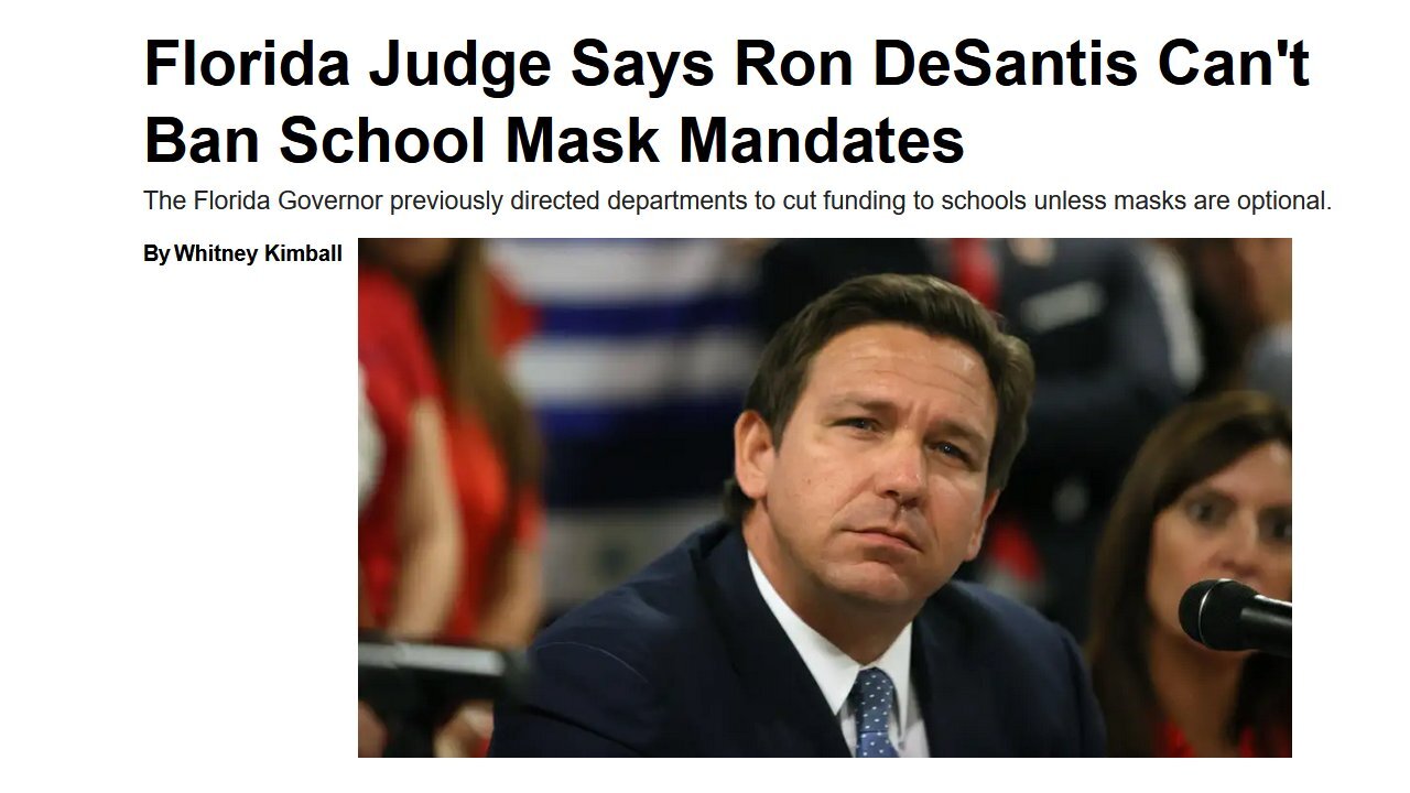 Ron DeSantis screwed by PRO-Teacher Union Judge LICKER SUCKER