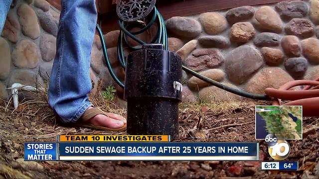 Sudden sewage backup after 25 years in home