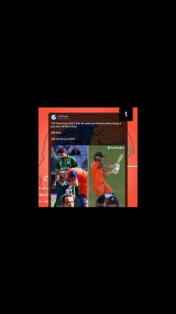 Bas de Leede was hurt while playing a pull shot off Haris Rauf at the T20 World Cup 2022.