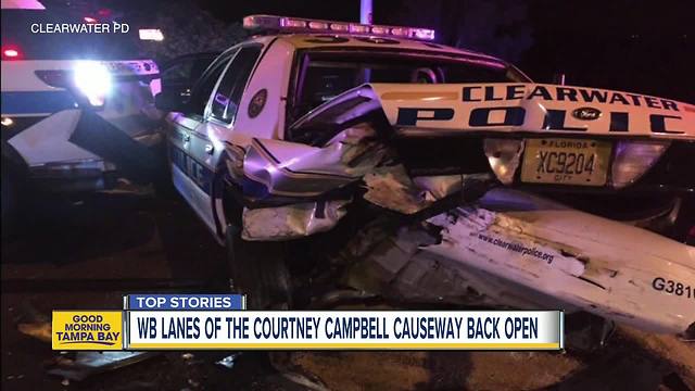 Three police officers injured in two separate traffic crashes on Courtney Campbell Causeway