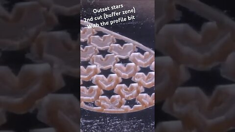 Profile bit at 3/16”. 2nd cut on outset stars on our heart flag. Full video in the comments. #stars