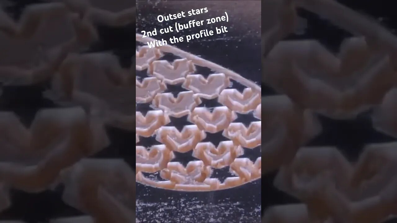 Profile bit at 3/16”. 2nd cut on outset stars on our heart flag. Full video in the comments. #stars