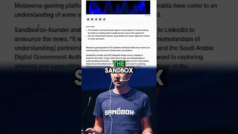 The Sandbox (SAND) News! Sandbox & Saudi Arabia Deal! #shorts