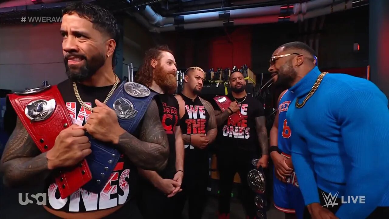 The Bloodline And Street Profits Backstage Segment: Raw, Oct. 3, 2022