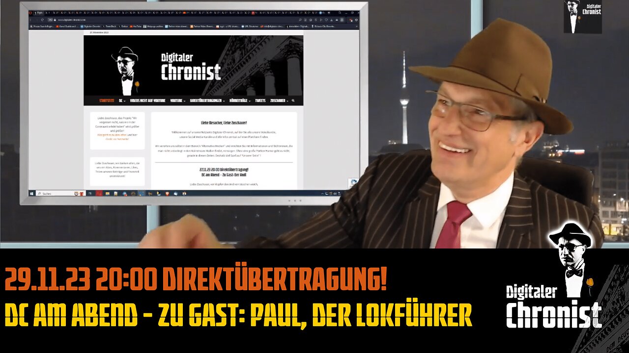 Aufzeichnung vom 29.11.23 Direktübertragung! DC am Abend - Zu Gast: Paul, der Lokführer