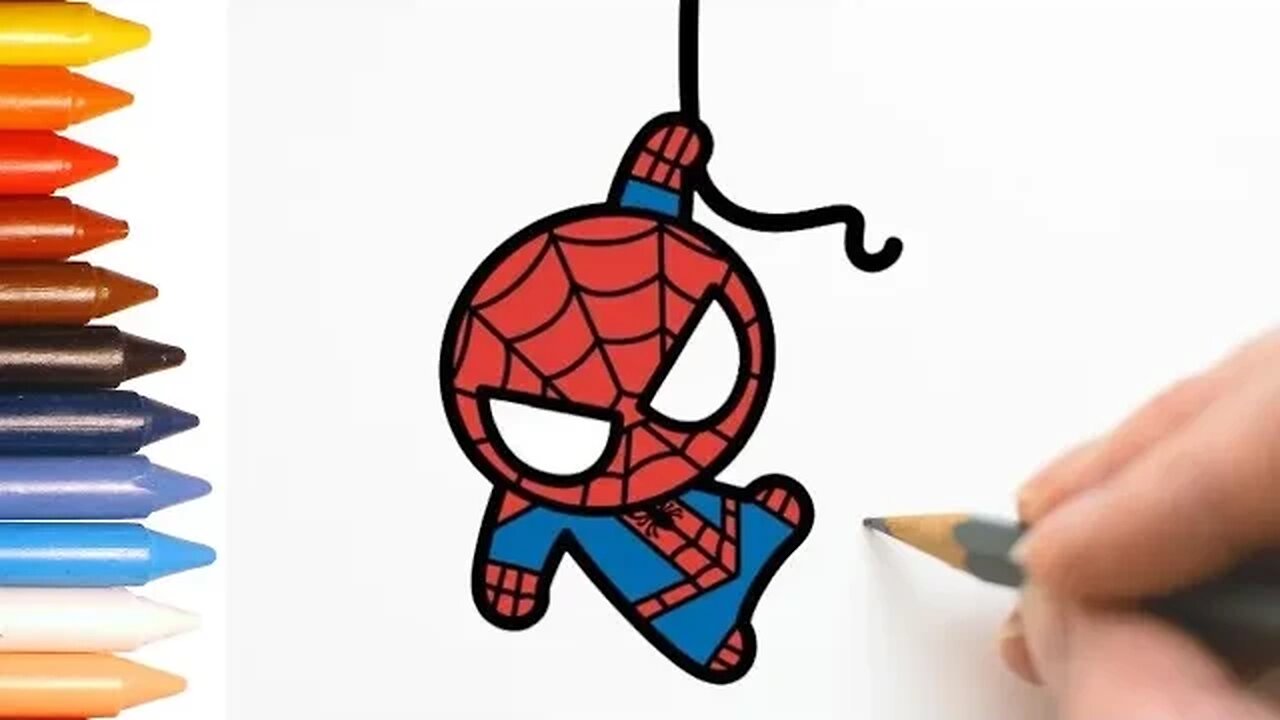 COMO DESENHAR SPIDER MAN KAWAII - PASSO A PASSO - FÁCIL