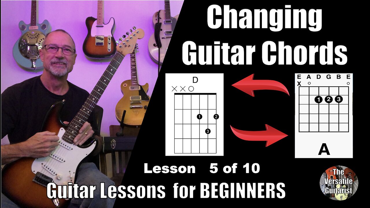 EASY Beginner Guitar Lessons + Tutorial - Lesson 5 of 10 - How to Change Between Guitar Chords