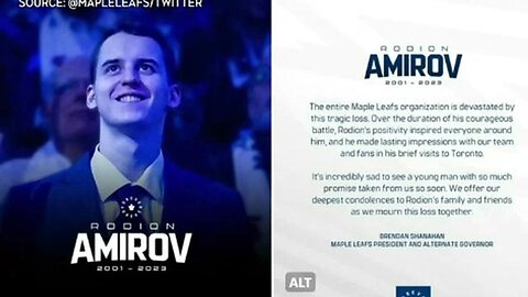 Toronto Maple Leafs prospect Rodion Amirov dies at age 21