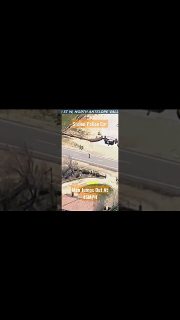 Man Steals Police Car and Jumps Out at 45MPH #police