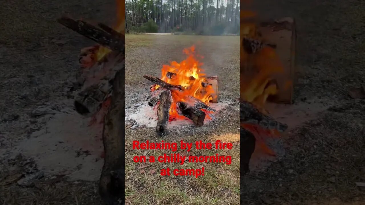 #shorts Amazing morning fire at camp on a chilly morning