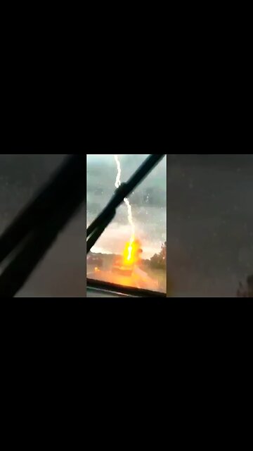 Lightning Striking Two Cars
