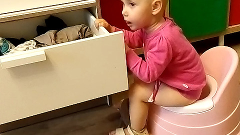 The little girl has a lot to do