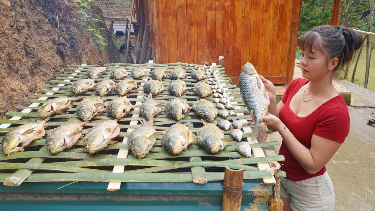 Pull Fishing Nets - Smoked Fish Processing, Marinate and preserve fish | Free Bushcraft, Ep122