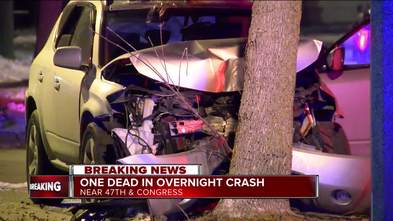 One dead in overnight crash near 47th and Congress