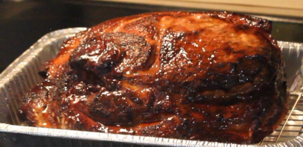 A Pork Picnic Roast Smoked on an Offset Pit.