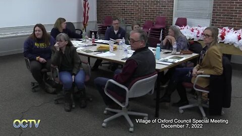 Village of Oxford Council Special Meeting: 12/7/22