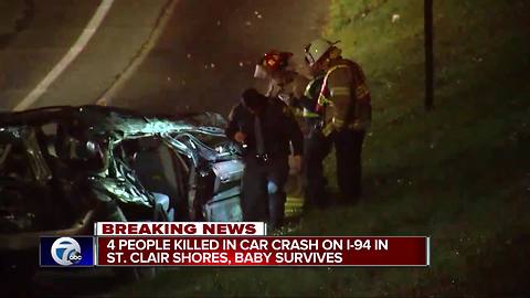 Four people killed in car crash on I-94 in St. Clair Shores