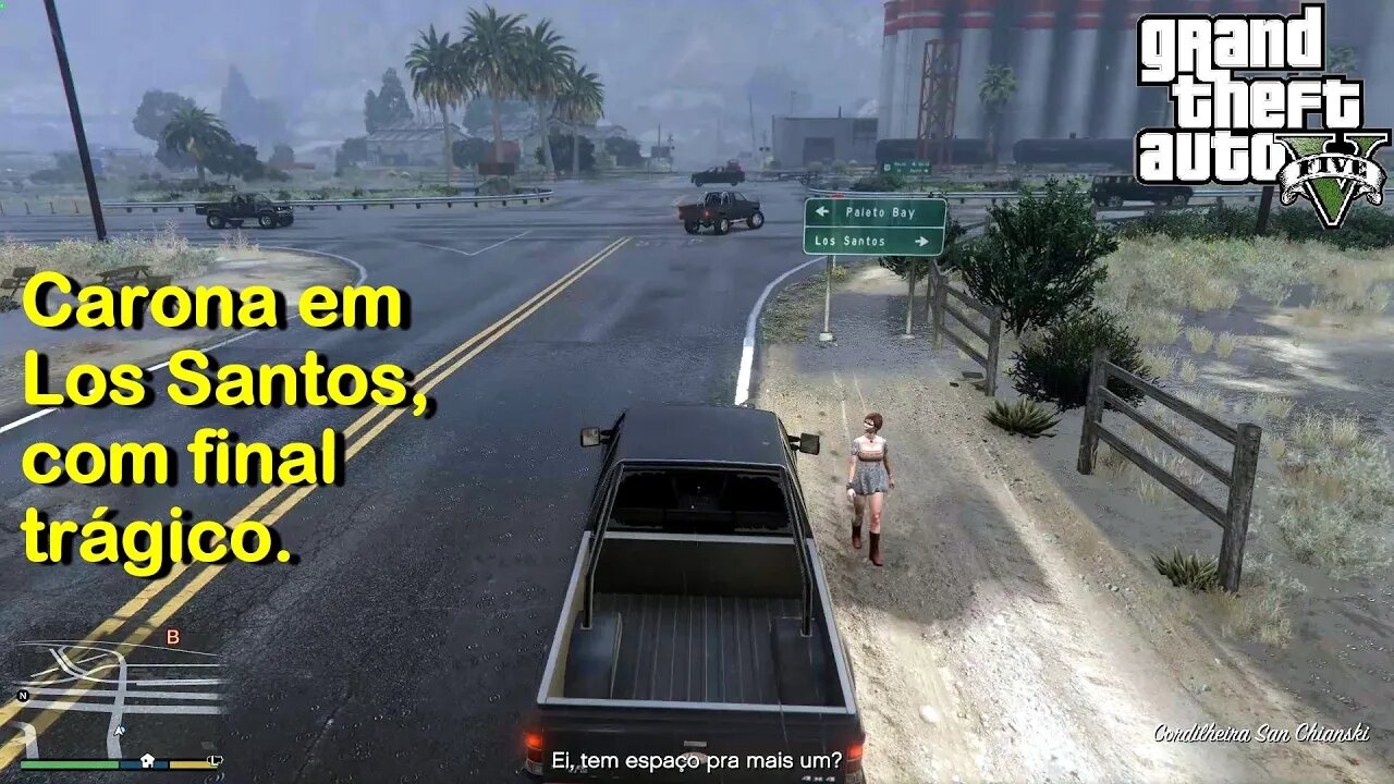 Carona em Los Santos com final trágico - GTA 5 - na AMD Radeon RX 580 8GB GDDR5 256bits