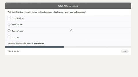 AutoCAD LinkedIn Assesment Test Passed Over 95%