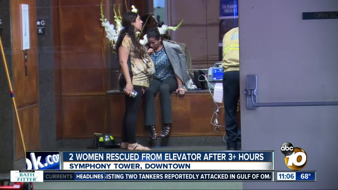 2 women rescued from San Diego elevator after three hours