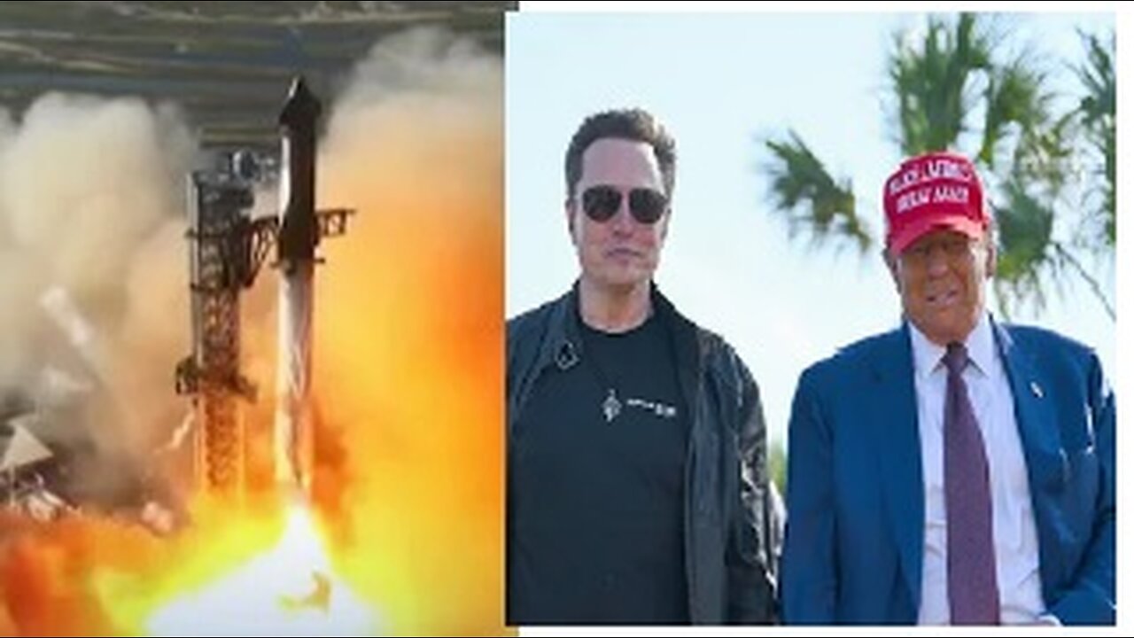 Donald Trump with Elon Musk watches launch of SpaceX’s Starship