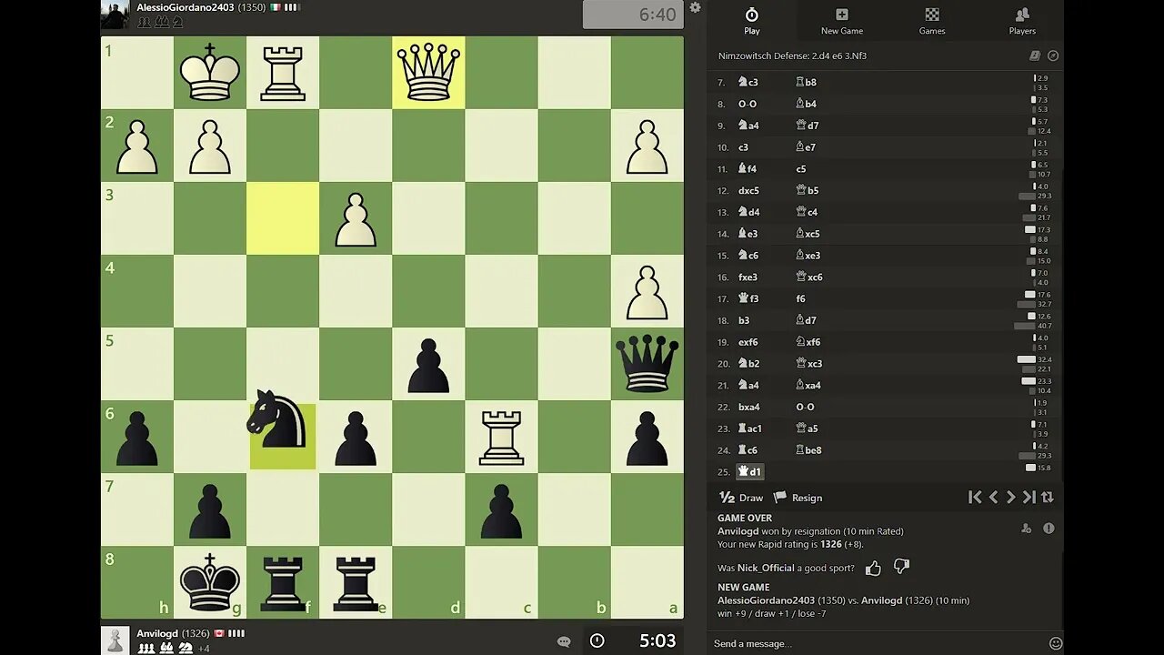 Daily Chess play - 1343 - Fast winning games