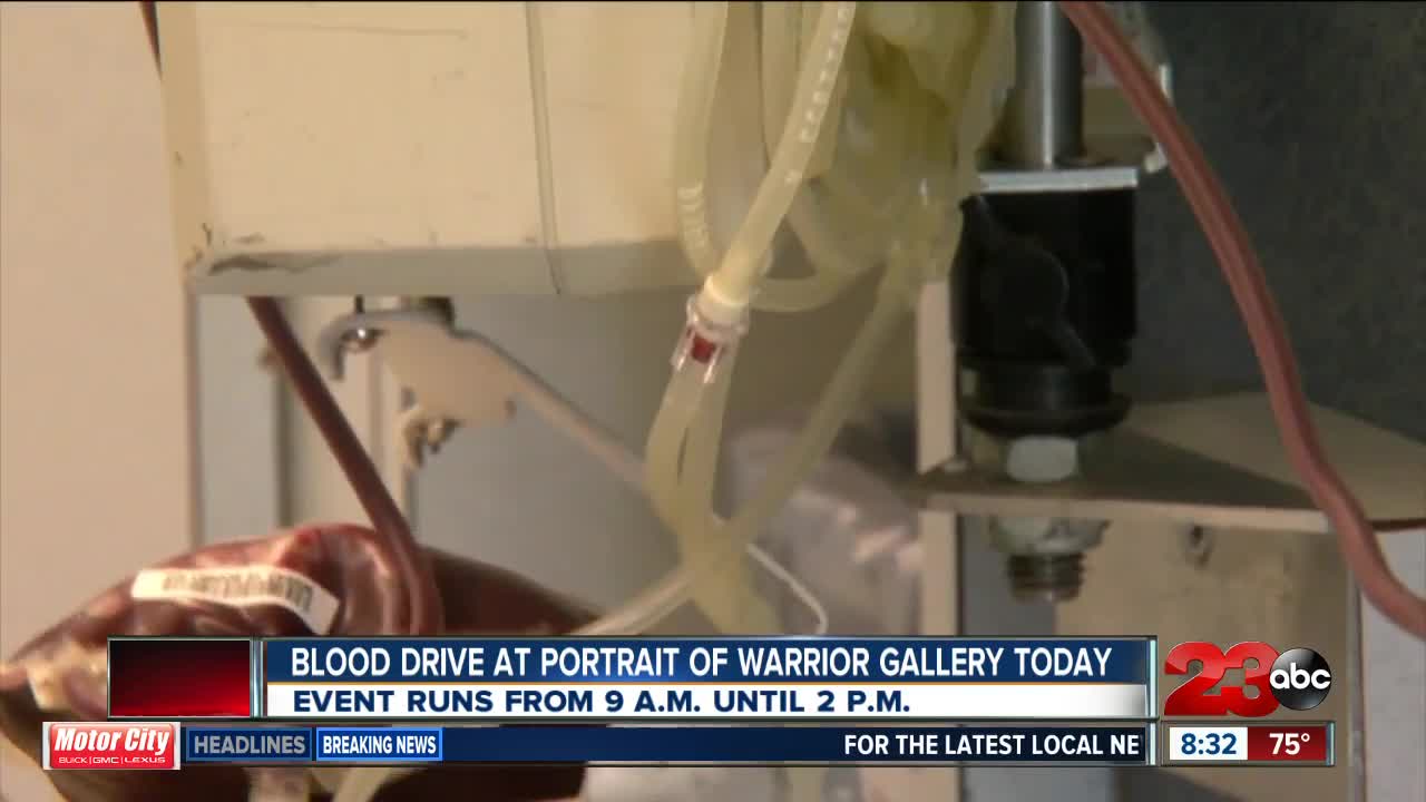 Blood drive at Portrait of a Warrior Gallery today