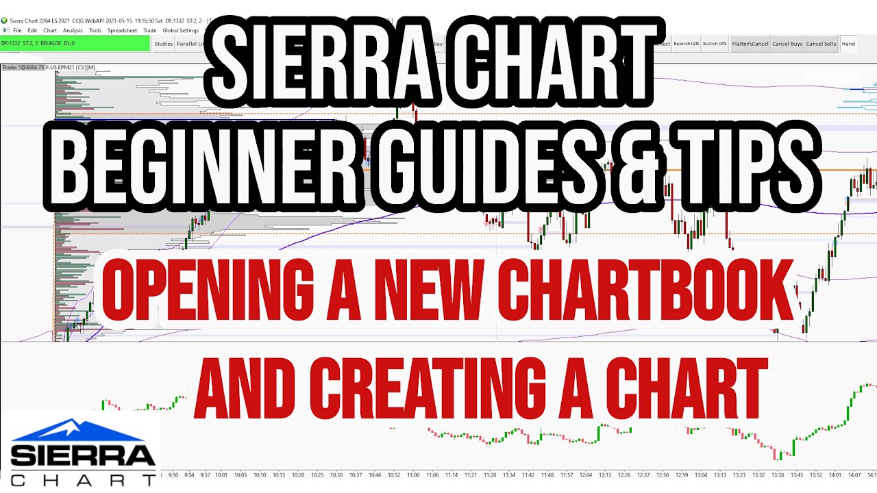 Sierra Chart Beginner Guides & Tips - Opening a Chartbook, New Chart, Priceline, Countdown Timer