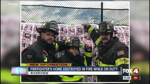 Firefighter's home is destroyed in fire while on duty