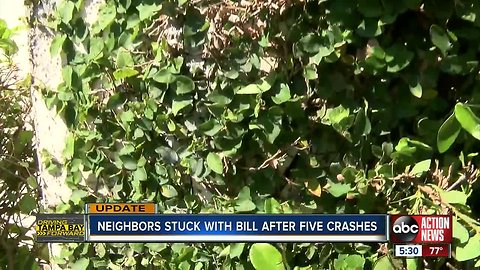 Drivers keep crashing into wall and homeowners are stuck with bill