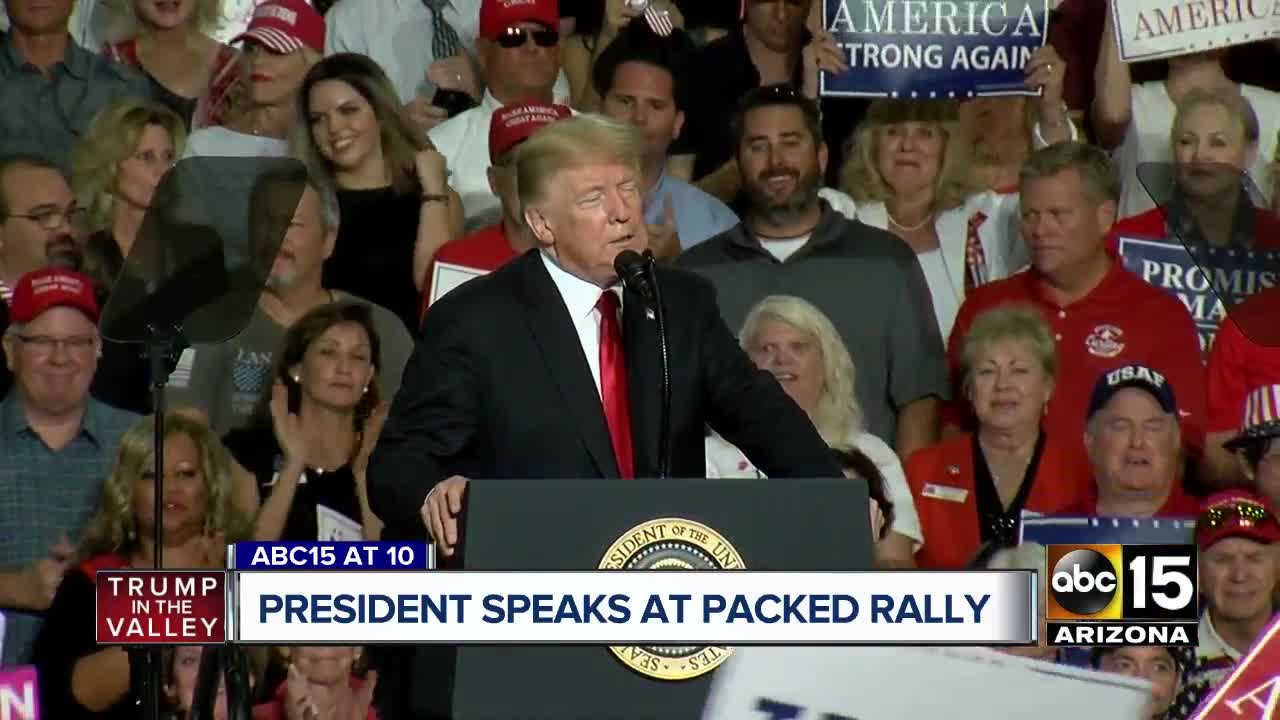 President Trump speaks at Mesa rally