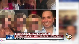 Restaurant owner arrested on charges or rape