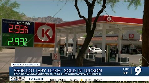 $50K Powerball ticket sold at a Tucson Circle K