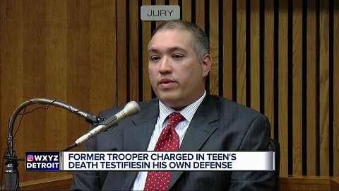 Former trooper charged in teen's death testifies in his own defense