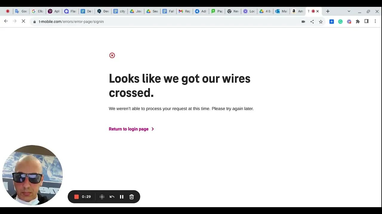 Opinion: I can't sign into my T Mobile account. August 19, 2023.