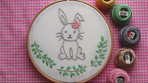 Easter Bunny • Hand Embroidery Design • Pattern 020 | Bonjour Embroidery