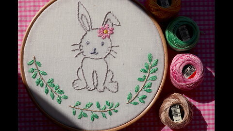 Easter Bunny • Hand Embroidery Design • Pattern 020 | Bonjour Embroidery