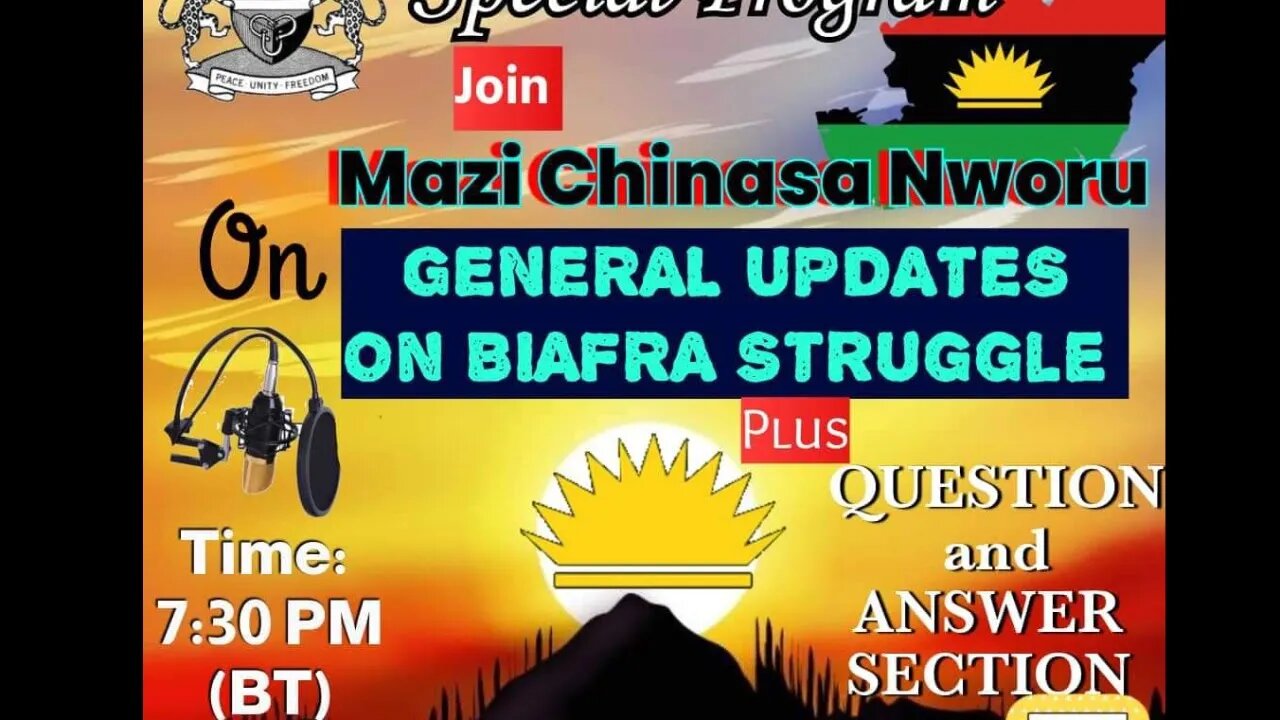 Join Mazi Chinasa Nworu on a Special Radio Biafra program