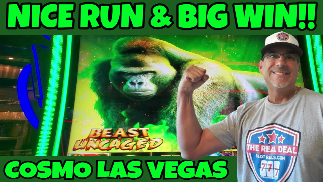 NICE RUN & BIG WIN ON BEAST UNCAGED at COSMO LAS VEGAS - THE REAL DEAL SLOT REELS