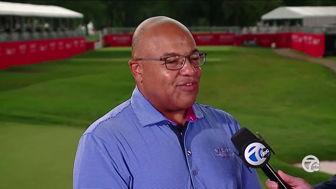 Mike Tirico helps Brad Galli wrap up Rocket Mortgage Classic special