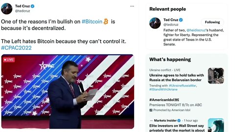 Ted Cruz at CPAC on Bitcoin decentralized freedom