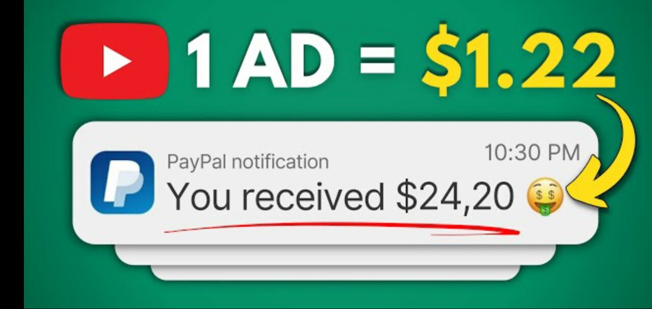 Earn _1.22 PER AD Watched - Make Money Online