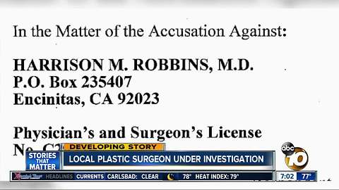 Plastic Surgeon investigated