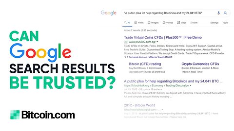 Don't Trust Google Search Results - Roger Ver