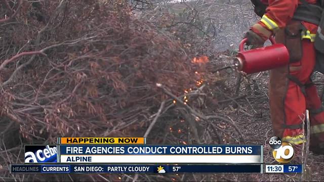 Fire agencies conducting controlled burns in Alpine