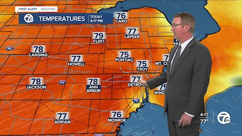 Close to 80 tomorrow