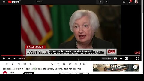 [CNN 採訪] 扎卡里亞問耶倫，對俄羅斯的製裁是否真的有效。 聽聽她的回應 1/2