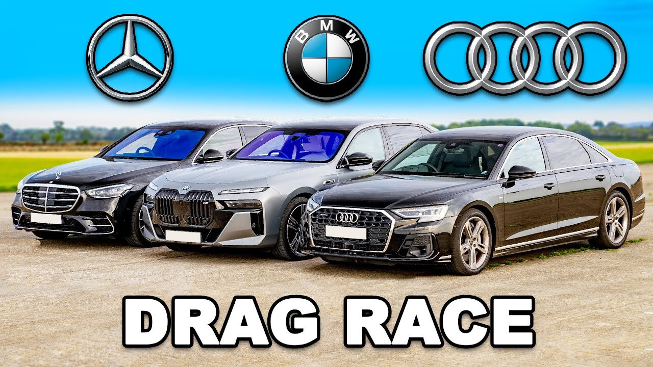 BMW 7 Series v S-Class v A8- DRAG RACE